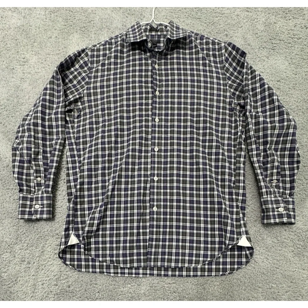 J. Crew Shirt Men's M Plaid Button‎ Down Long Sleeve Crosby 120's 2-ply Cotton